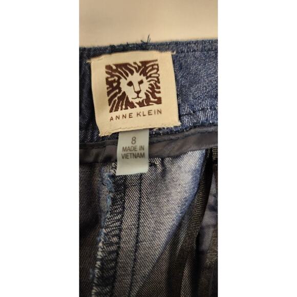 ANNE KLEIN WIDE-LEG CHAMBRAY DENIM PANTS SIZE US 8 - Picture 4 of 6